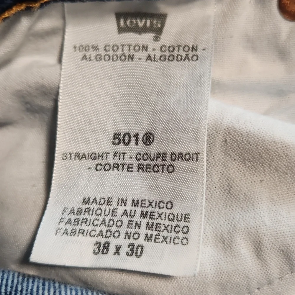 Levi's Classic 501 Straight Fit Denim Jeans 38 x 30